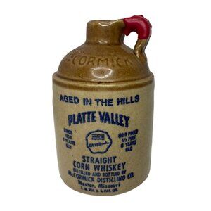 Vintage ORIGINAL MCCORMICK PLATTE VALLEY CORN WHISKEY Liquor JUG 5” 219-1979